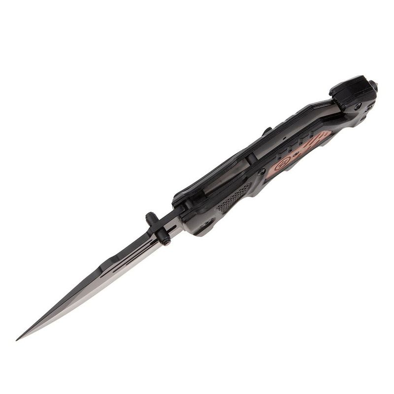 Sport si Outdoor - Camping - Cutite, bricege si accesorii - Cutite si bricege - Briceag de vanatoare IdeallStore®, True Blade, otel inoxidabil, 23 cm, negru - Infinity.ro