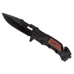 Sport si Outdoor - Camping - Cutite, bricege si accesorii - Cutite si bricege - Briceag de vanatoare IdeallStore®, True Blade, otel inoxidabil, 23 cm, negru - Infinity.ro