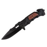 Sport si Outdoor - Camping - Cutite, bricege si accesorii - Cutite si bricege - Briceag de vanatoare IdeallStore®, True Blade, otel inoxidabil, 23 cm, negru - Infinity.ro