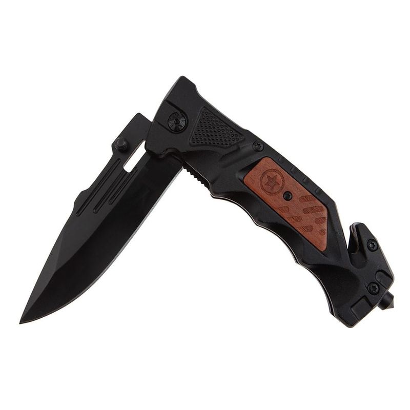 Sport si Outdoor - Camping - Cutite, bricege si accesorii - Cutite si bricege - Briceag de vanatoare IdeallStore®, True Blade, otel inoxidabil, 23 cm, negru - Infinity.ro