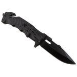 Sport si Outdoor - Camping - Cutite, bricege si accesorii - Cutite si bricege - Briceag de vanatoare IdeallStore®, True Blade, otel inoxidabil, 23 cm, negru - Infinity.ro
