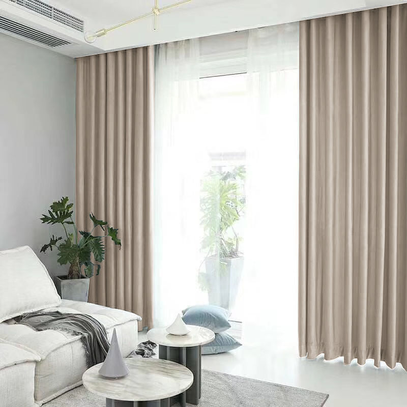 Casa si Gradina - Textile si covoare - Perdele si draperii - Draperii - Draperie din catifea blackout cu rejansa transparenta cu ate pentru galerie, Madison, 250x250 cm, densitate 700 g ml, Beaver, 1 buc - Infinity.ro