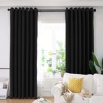 Casa si Gradina - Textile si covoare - Perdele si draperii - Draperii - Draperie din catifea blackout cu inele negre, Madison, 200x240 cm, densitate 700 g ml, Deep Black, 1 buc - Infinity.ro