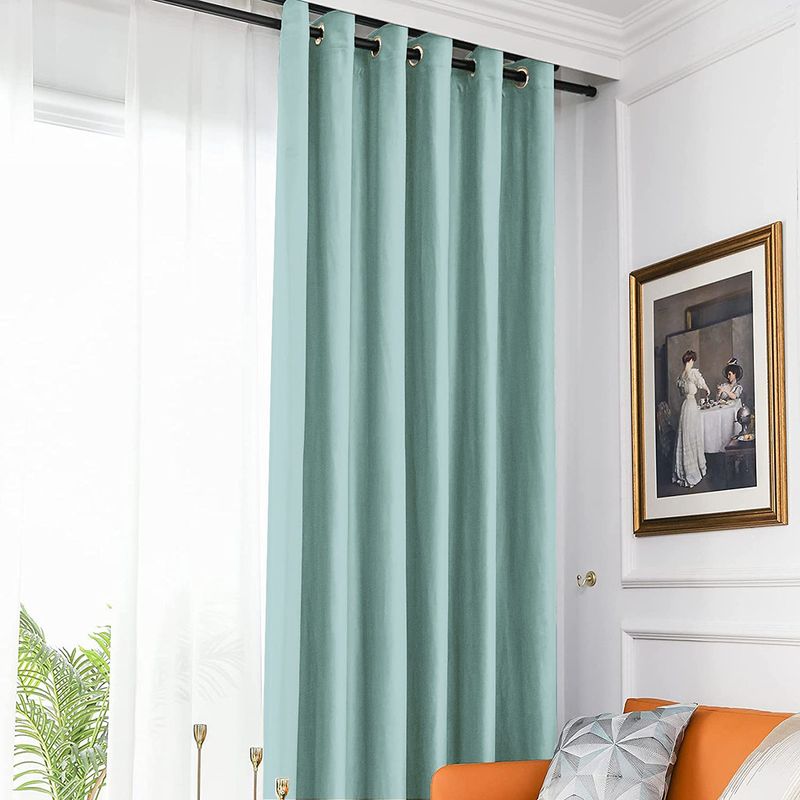 Casa si Gradina - Textile si covoare - Perdele si draperii - Draperii - Draperie din catifea blackout cu inele auriu antic, Madison, 250x210 cm, densitate 700 g ml, Morning Blue, 1 buc - Infinity.ro