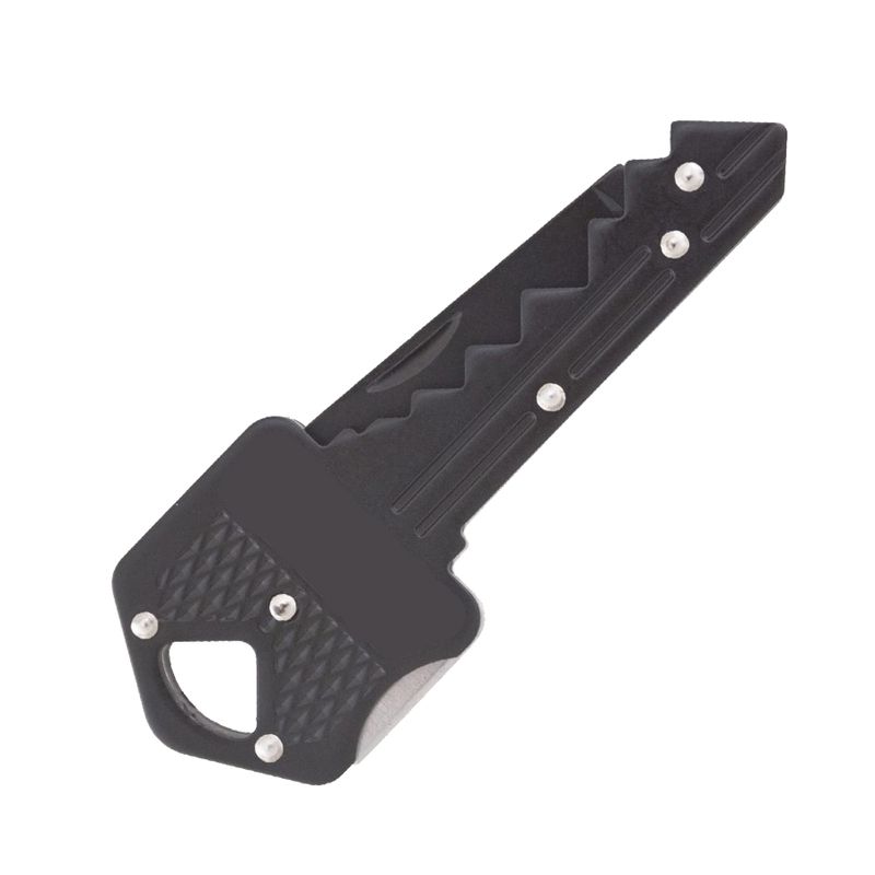 Sport si Outdoor - Camping - Cutite, bricege si accesorii - Cutite si bricege - Briceag de buzunar tip cheie IdeallStore®, Key Blade, otel inoxidabil, 10 cm, negru - Infinity.ro