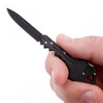 Sport si Outdoor - Camping - Cutite, bricege si accesorii - Cutite si bricege - Briceag de buzunar tip cheie IdeallStore®, Key Blade, otel inoxidabil, 10 cm, negru - Infinity.ro