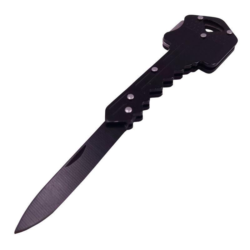 Sport si Outdoor - Camping - Cutite, bricege si accesorii - Cutite si bricege - Briceag de buzunar tip cheie IdeallStore®, Key Blade, otel inoxidabil, 10 cm, negru - Infinity.ro