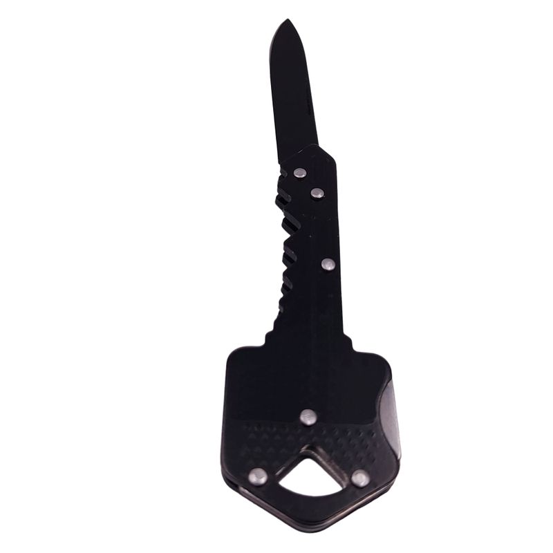 Sport si Outdoor - Camping - Cutite, bricege si accesorii - Cutite si bricege - Briceag de buzunar tip cheie IdeallStore®, Key Blade, otel inoxidabil, 10 cm, negru - Infinity.ro