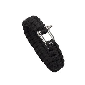 Bratara supravietuire IdeallStore®, Military Surplus, paracord, 24 cm, negru