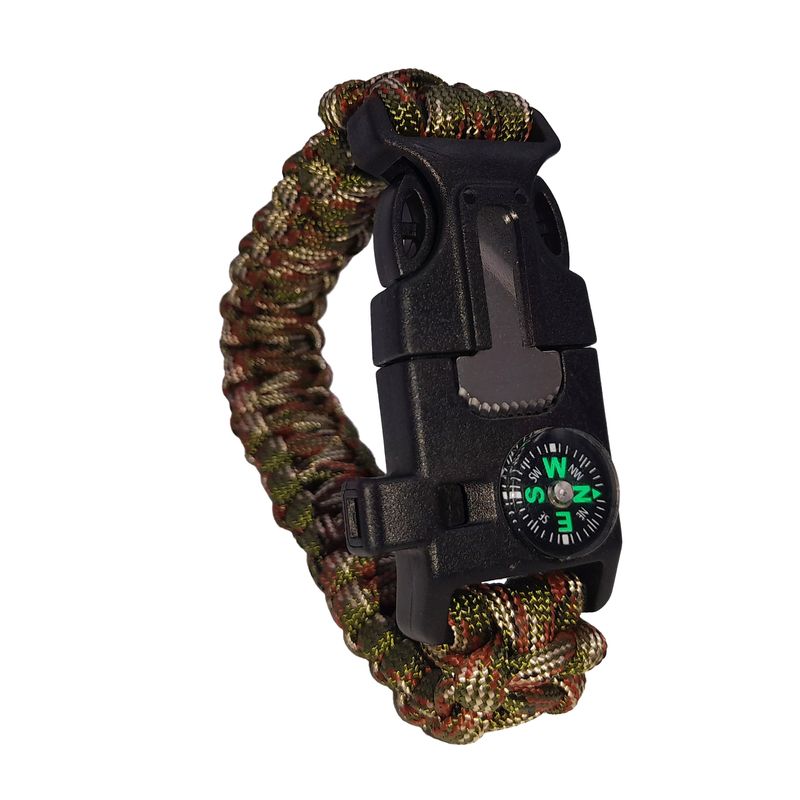 Sport si Outdoor - Accesorii si echipamente sportive - Sporturi extreme si supravietuire - Kituri supravietuire - Bratara supravietuire IdeallStore®, Military Surplus, paracord, 26 cm, camuflaj - Infinity.ro