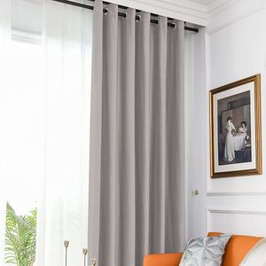 Draperie din catifea blackout cu inele auriu antic, Madison, 200x250 cm, densitate 700 g ml, Philippine Gray, 1 buc