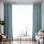 Casa si Gradina - Textile si covoare - Perdele si draperii - Draperii - Draperie din catifea blackout cu rejansa din bumbac tip fagure, Madison, 150x250 cm, densitate 700 g ml, Morning Blue, 1 buc - Infinity.ro