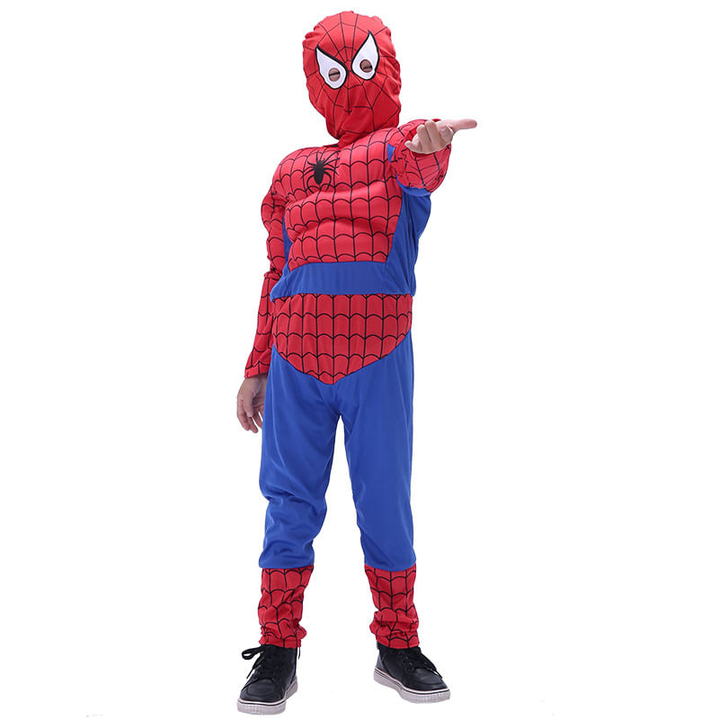 Jucarii, Copii si Bebe - Jucarii si jocuri - Jucarii de rol - Masti si costume copii - Set costum Ultimate Spiderman IdeallStore® pentru copii, 100% poliester, 120-130 cm, rosu, manusa ventuze si masca LED - Infinity.ro