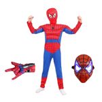 Jucarii, Copii si Bebe - Jucarii si jocuri - Jucarii de rol - Masti si costume copii - Set costum Ultimate Spiderman IdeallStore® pentru copii, 100% poliester, 120-130 cm, rosu, manusa ventuze si masca LED - Infinity.ro