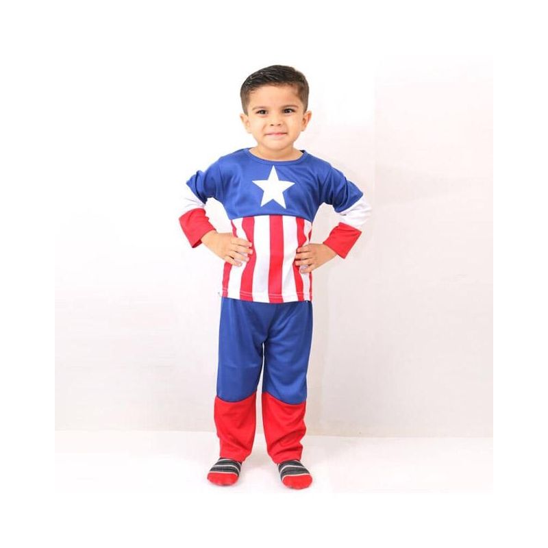 Casa si Gradina - Decoratiuni - Decoratiuni petrecere - Masti si costume carnaval - Costum Captain America pentru copii marime M pentru 5 - 7 ani - Infinity.ro