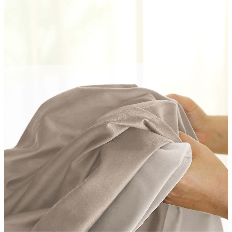 Casa si Gradina - Textile si covoare - Perdele si draperii - Draperii - Set draperie din catifea blackout cu rejansa din bumbac tip fagure, Madison, 150x255 cm, densitate 700 g ml, Beaver, 2 buc - Infinity.ro