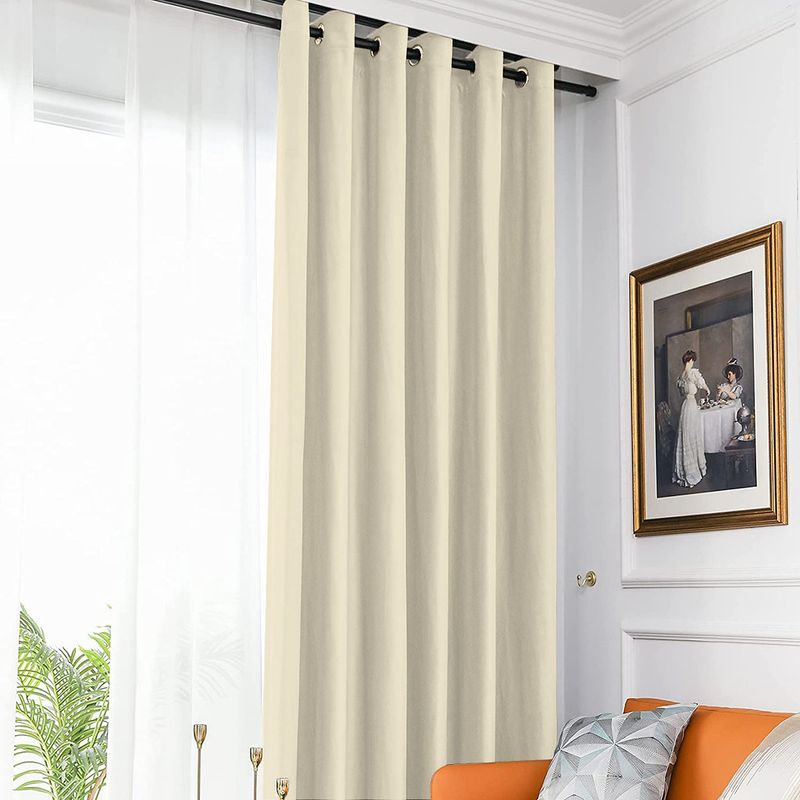 Casa si Gradina - Textile si covoare - Perdele si draperii - Draperii - Draperie din catifea blackout cu inele negre, Madison, 250x235 cm, densitate 700 g ml, Winter White, 1 buc - Infinity.ro