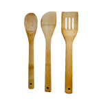 Casa si Gradina - Bucatarie si vesela - Ustensile bucatarie - Seturi ustensile de bucatarie - Set ustensile bucatarie, din bambus nontoxic, 3 piese, cleste carne, lingura, spatula, lungime 30 cm - Infinity.ro