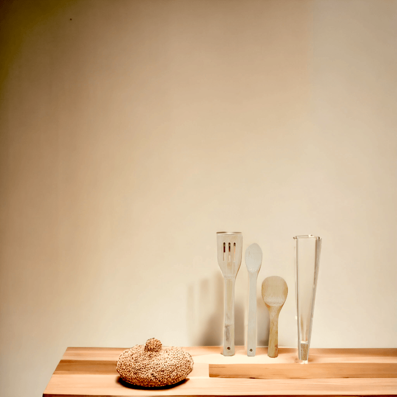 Casa si Gradina - Bucatarie si vesela - Ustensile bucatarie - Polonice, linguri si clesti de bucatarie - Set ustensile bucatarie, din bambus nontoxic, 4 piese, cleste carne, lingura, spatula, lingura scurta plata, lungime 30 cm - Infinity.ro