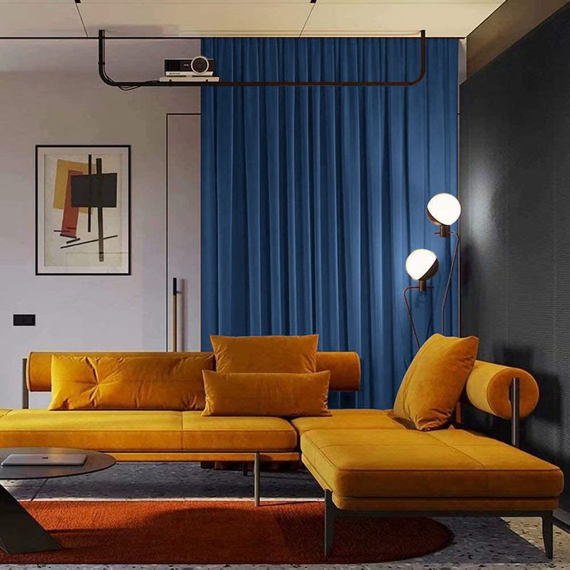 Casa si Gradina - Textile si covoare - Perdele si draperii - Draperii - Draperie din catifea blackout cu rejansa din bumbac tip fagure, Madison, 250x210 cm, densitate 700 g ml, Dark Cerulean, 1 buc - Infinity.ro