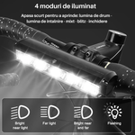 Sport si Outdoor - Ciclism - Accesorii pentru biciclete - Lumini biciclete - Lumina frontala profesionala bicicleta SpectrumPoint®, luminozitate 2600 lumeni, baterie 8000 mAh, incarcare USB, negru - Infinity.ro