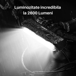 Sport si Outdoor - Ciclism - Accesorii pentru biciclete - Lumini biciclete - Lumina frontala profesionala bicicleta SpectrumPoint®, luminozitate 2600 lumeni, baterie 8000 mAh, incarcare USB, negru - Infinity.ro