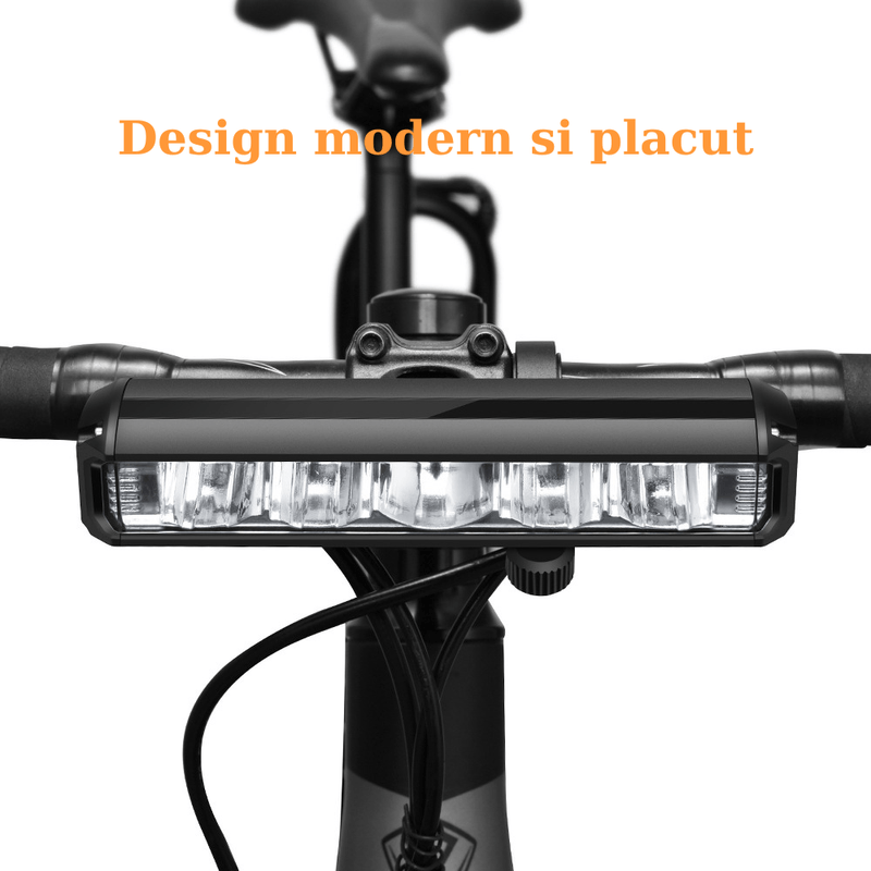 Sport si Outdoor - Ciclism - Accesorii pentru biciclete - Lumini biciclete - Lumina frontala profesionala bicicleta SpectrumPoint®, luminozitate 2600 lumeni, baterie 8000 mAh, incarcare USB, negru - Infinity.ro