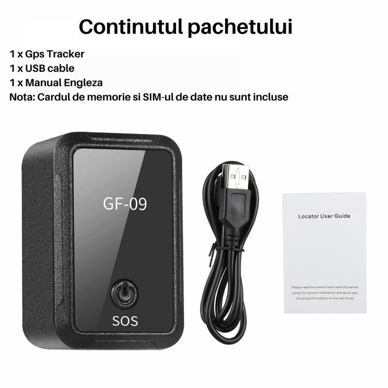 Auto si Moto - Electronice auto - Navigatii GPS - GPS Tracker Pentru Localizare Autoturism, Persoane Si Animale SpectrumPoint®, Nano Sim Card 2G, Inregistrare Vocala, Negru - Infinity.ro