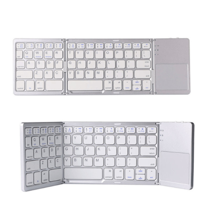 PC, gaming si accesorii - Periferice PC - Tastaturi - Tastatura pliabila SpectrumPoint®, Bluetooth, Touchpad, compatibila cu Windows, Android, iOS, Smart TV, Argintiu - Infinity.ro
