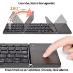 PC, gaming si accesorii - Periferice PC - Tastaturi - Tastatura pliabila SpectrumPoint®, Bluetooth, Touchpad, compatibila cu Windows, Android, iOS, Smart TV, Argintiu - Infinity.ro