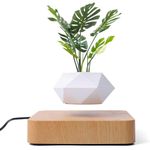 Casa si Gradina - Decoratiuni - Obiecte decorative - Accesorii decorative - Ghiveci floral levitant SpectrumPoint®, baza magnetica patrata, rotativ, alb/maro - Infinity.ro