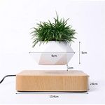 Casa si Gradina - Decoratiuni - Obiecte decorative - Accesorii decorative - Ghiveci floral levitant SpectrumPoint®, baza magnetica patrata, rotativ, alb/maro - Infinity.ro