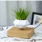 Casa si Gradina - Decoratiuni - Obiecte decorative - Accesorii decorative - Ghiveci floral levitant SpectrumPoint®, baza magnetica patrata, rotativ, alb/maro - Infinity.ro