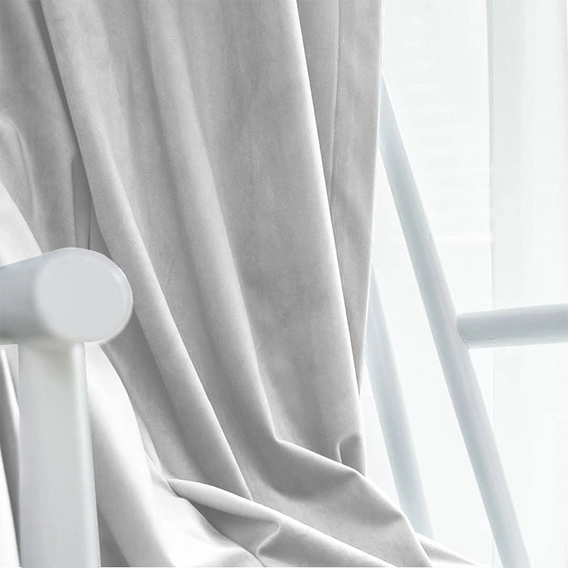 Casa si Gradina - Textile si covoare - Perdele si draperii - Draperii - Draperie din catifea blackout cu rejansa transparenta cu ate pentru galerie, Madison, 250x245 cm, densitate 700 g ml, Bright White, 1 buc - Infinity.ro