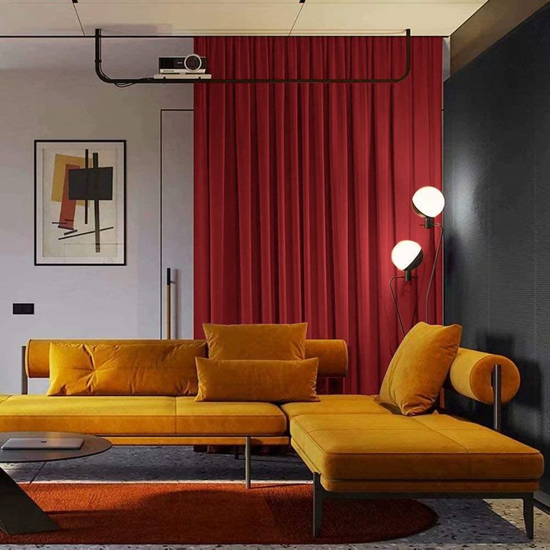 Casa si Gradina - Textile si covoare - Perdele si draperii - Draperii - Set draperie din catifea blackout cu rejansa din bumbac tip fagure, Madison, 200x215 cm, densitate 700 g ml, Dark Scarlet, 2 buc - Infinity.ro