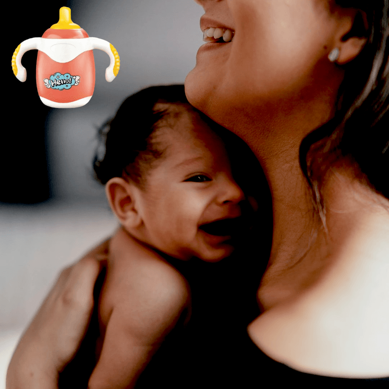 Jucarii, Copii si Bebe - Jucarii si jocuri - Jucarii bebelusi - Jucarii zornaitoare - Jucarie biberon kidsNplay, zornaitor, lungime 10 cm, multicolor, 6 luni+ - Infinity.ro