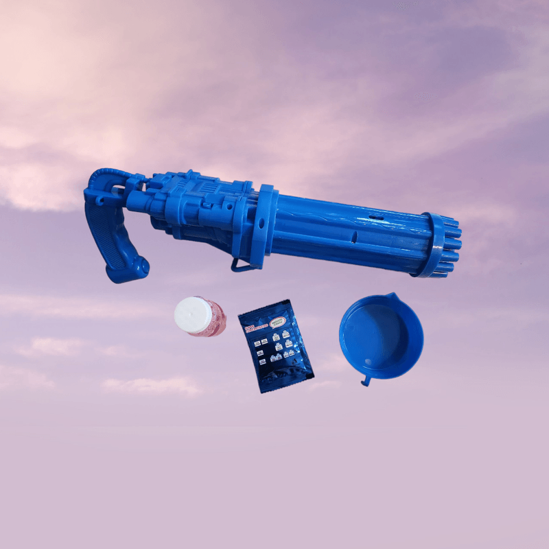 Jucarii, Copii si Bebe - Jucarii si jocuri - Jucarii & jocuri educative - Jucarii interactive - Pistol lansator balonase sapun Bubble Gun 21 tevi, albastru, pentru copii +3 ani - Infinity.ro