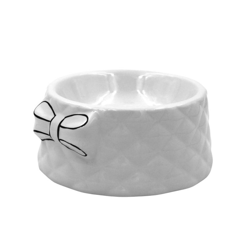 Petshop - Accesorii petshop - Castroane si adapatori - Bol din portelan model fundita neagra - Infinity.ro