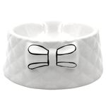 Petshop - Accesorii petshop - Castroane si adapatori - Bol din portelan model fundita neagra - Infinity.ro