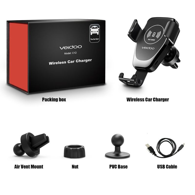 Laptop, Telefoane si Tablete - Telefoane mobile si accesorii - Accesorii Telefoane - Incarcatoare telefoane - Incarcator 10W wireless auto cu suport telefon - Infinity.ro