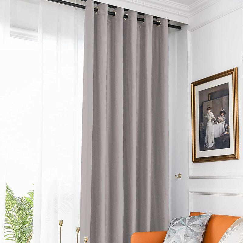 Casa si Gradina - Textile si covoare - Perdele si draperii - Draperii - Set draperie din catifea blackout cu inele auriu antic, Madison, 250x265 cm, densitate 700 g ml, Philippine Gray, 2 buc - Infinity.ro