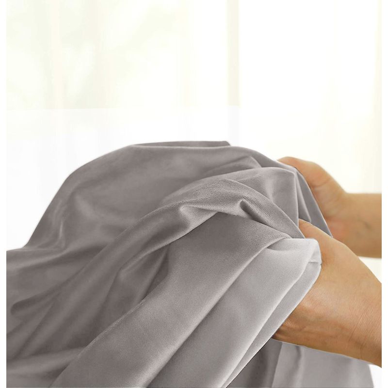 Casa si Gradina - Textile si covoare - Perdele si draperii - Draperii - Set draperie din catifea blackout cu rejansa din bumbac tip fagure, Madison, 250x230 cm, densitate 700 g ml, Philippine Gray, 2 buc - Infinity.ro