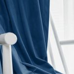 Casa si Gradina - Textile si covoare - Perdele si draperii - Draperii - Set draperie din catifea blackout cu rejansa transparenta cu ate pentru galerie, Madison, 150x215 cm, densitate 700 g ml, Dark Cerulean, 2 buc - Infinity.ro