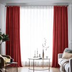 Casa si Gradina - Textile si covoare - Perdele si draperii - Draperii - Set draperie din catifea blackout cu rejansa din bumbac tip fagure, Madison, 200x250 cm, densitate 700 g ml, Dark Scarlet, 2 buc - Infinity.ro