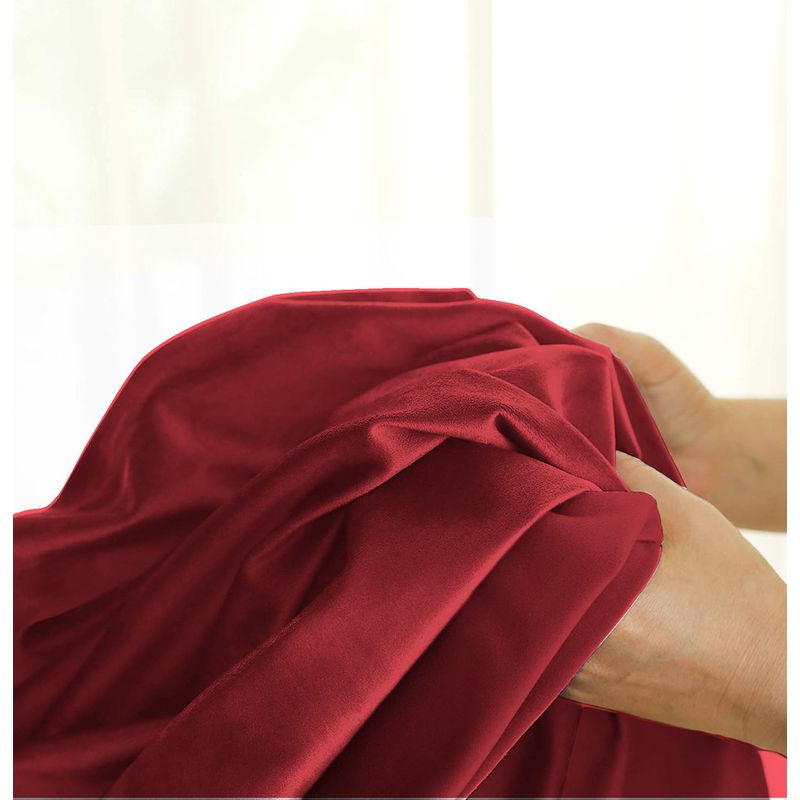 Casa si Gradina - Textile si covoare - Perdele si draperii - Draperii - Set draperie din catifea blackout cu rejansa din bumbac tip fagure, Madison, 200x250 cm, densitate 700 g ml, Dark Scarlet, 2 buc - Infinity.ro