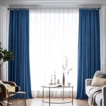 Casa si Gradina - Textile si covoare - Perdele si draperii - Draperii - Draperie din catifea blackout cu rejansa din bumbac tip fagure, Madison, 250x270 cm, densitate 700 g ml, Dark Cerulean, 1 buc - Infinity.ro