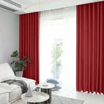 Casa si Gradina - Textile si covoare - Perdele si draperii - Draperii - Set draperie din catifea blackout cu rejansa transparenta cu ate pentru galerie, Madison, 200x235 cm, densitate 700 g ml, Dark Scarlet, 2 buc - Infinity.ro