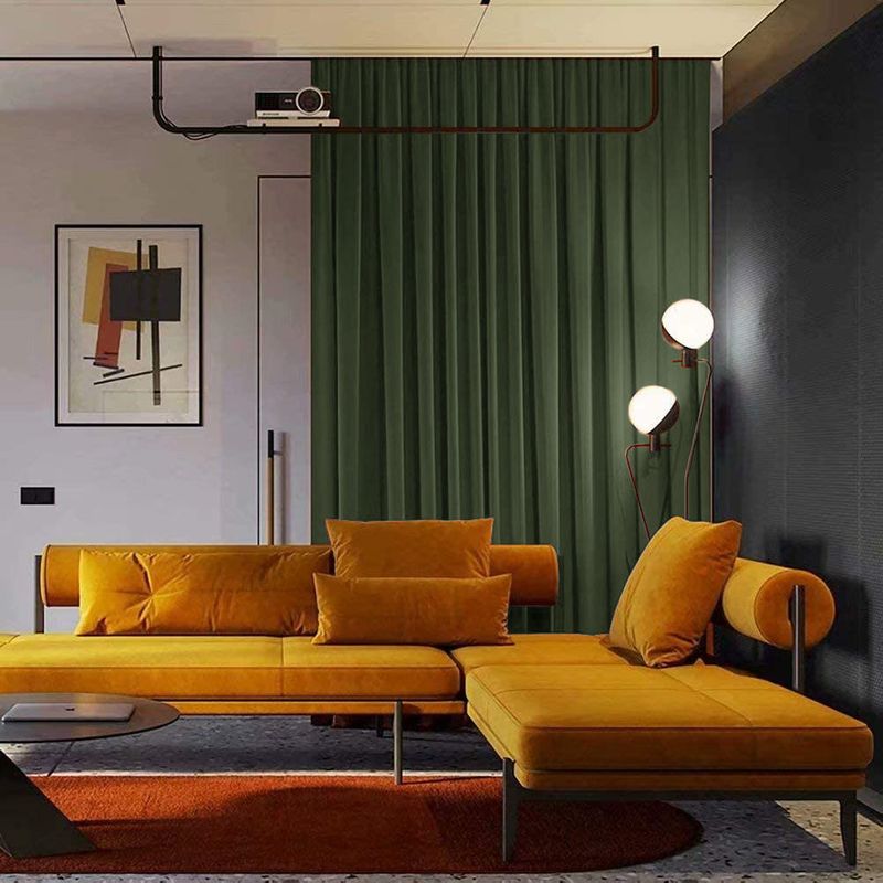 Casa si Gradina - Textile si covoare - Perdele si draperii - Draperii - Set draperie din catifea blackout cu rejansa din bumbac tip fagure, Madison, 200x240 cm, densitate 700 g ml, Kelp, 2 buc - Infinity.ro