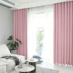 Casa si Gradina - Textile si covoare - Perdele si draperii - Draperii - Set draperie din catifea blackout cu rejansa transparenta cu ate pentru galerie, Madison, 250x250 cm, densitate 700 g ml, Queen Pink, 2 buc - Infinity.ro