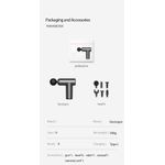 Ingrijire personala si Cosmetice - Sanatate si wellness - Articole wellness - Aparate si dispozitive de masaj - Mini aparat profesional pentru Masaj Tip Pistol  Konka , LCD Display Touch, 6 Viteze, 6 Capete, 1500Ah,18kw, negru - Infinity.ro